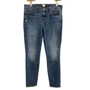 J. Crew stretch skinny with distress and paint spatters 29